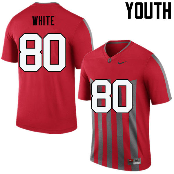 Youth Ohio State Buckeyes #80 Brendon White College Football Jerseys Game-Throwback